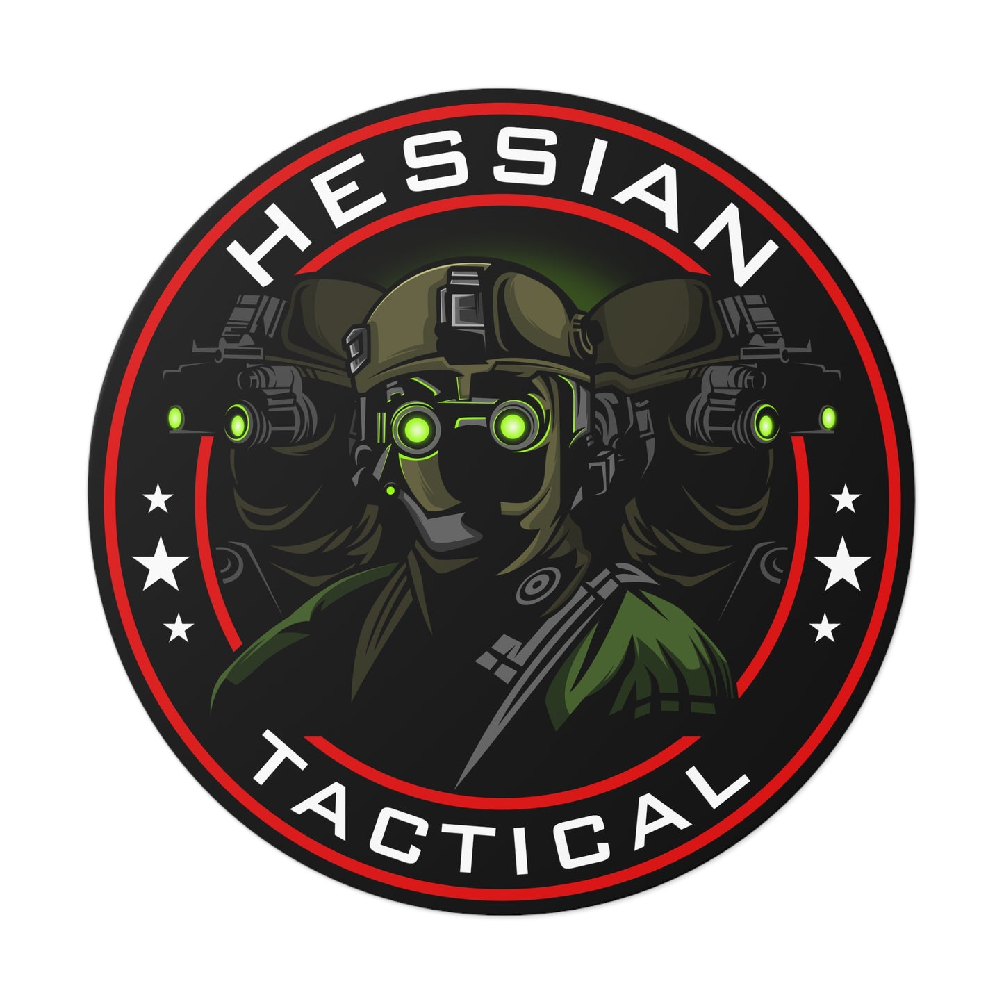 Hessian Tactical Night Owls Round Vinyl Sticker
