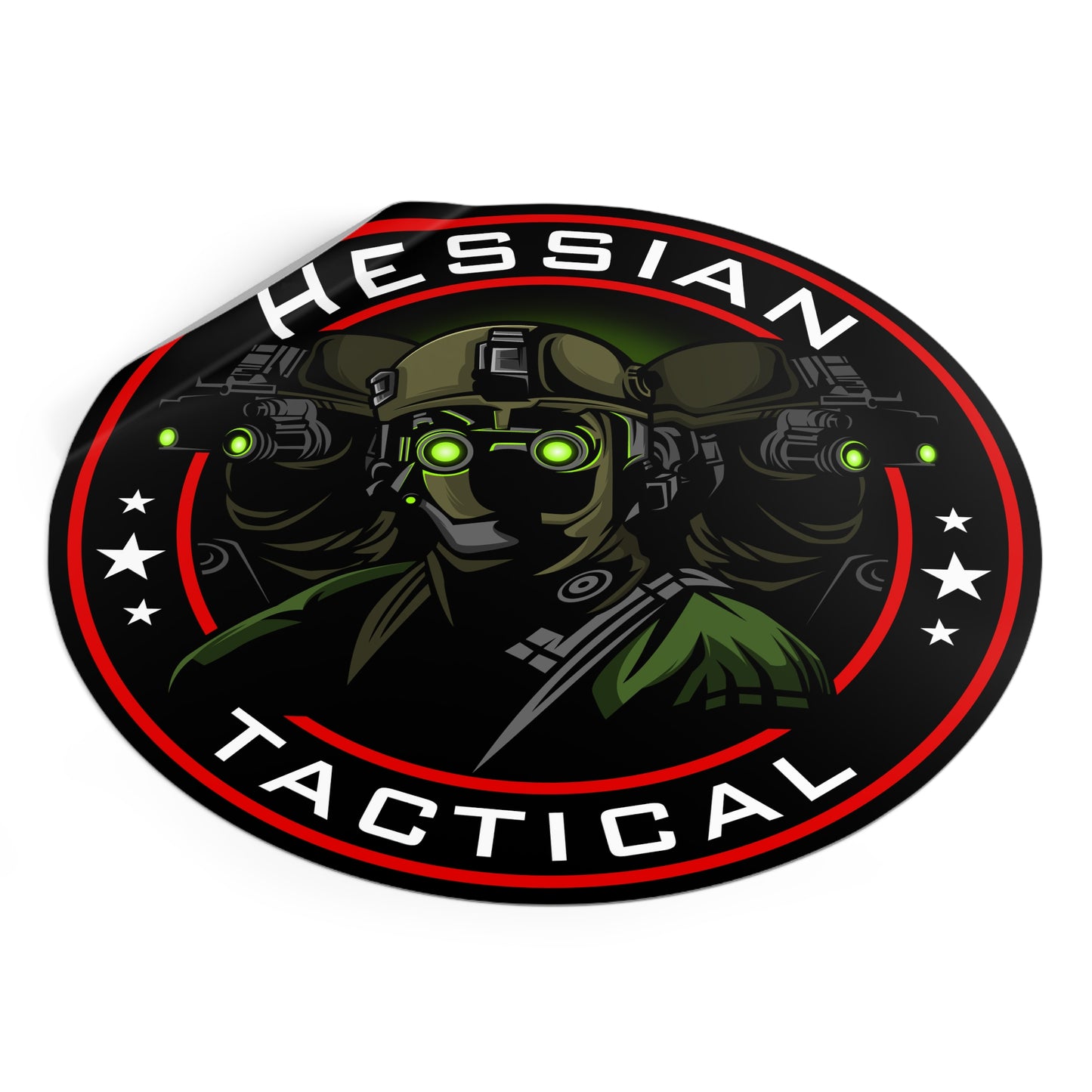 Hessian Tactical Night Owls Round Vinyl Sticker